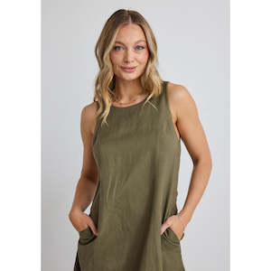 Sale: Easygoing Khaki Linen Midi Dress