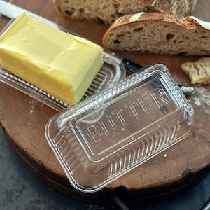 Retro Glass Butter Dish