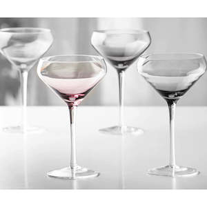 Glassware: Prism Plum 4pk Coupe Glasses