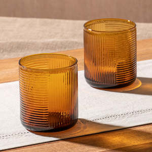 Glassware: Savannah Ribbed 4pk Glass Tumblers