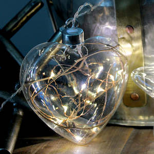 Lighting: Clear Winter Heart Hanging Glass Light