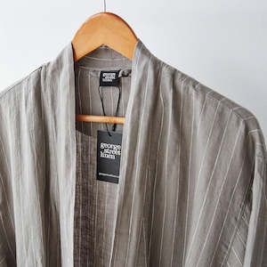 Bath Shower: Linen Stripe Bathrobe
