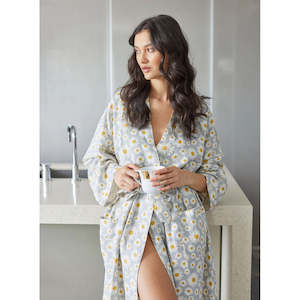 Linen Sky Daisy Bathrobe