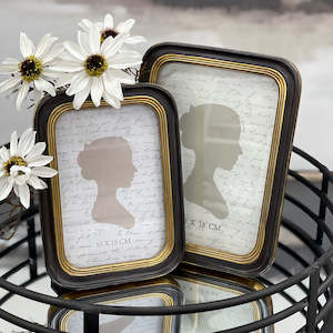 Black/Gold Round Edge Ornate Photo Frame