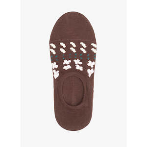 Antler: Chocolate Floral No Show Socks