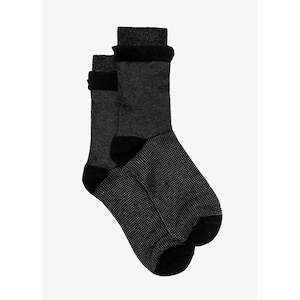 Antler: Black Frill Top Sock
