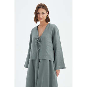 Tirelli: Tie Front Top Petrol