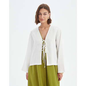 Tirelli: Tie Front Top Cream