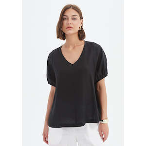 Bishop Sleeve Black Top