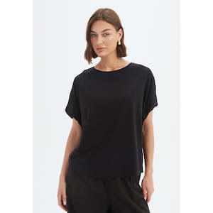Bubble Sleeve Tee Black