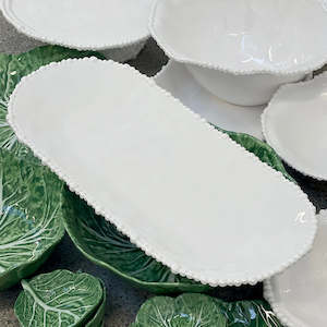 Melamine Pearl Platter White 53cm