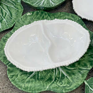 Melamine Pearl Double Serving Bowl White