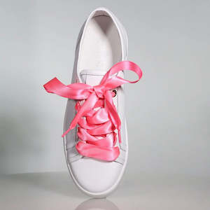 Footwear: Satin Neon Pink Laces