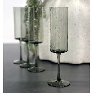 Flynn 4pk Champagne Glass Charcoal