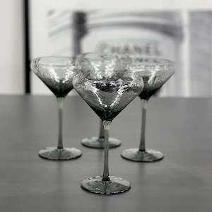 Glassware: Flynn 4pk Coupe Glass Charcoal