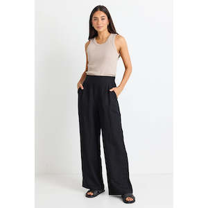 Pants: Guardian Black Linen Viscose Pants