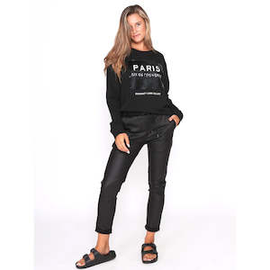 Pants: Riley Wax Jogger Black