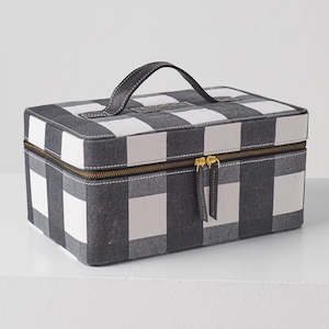 Black & White Gingham Toiletry Case