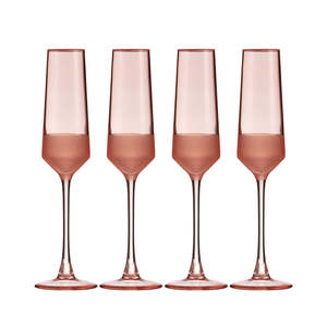 Serving Table: Panama Coral Champagne Glass 4pk