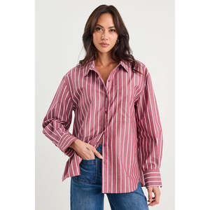 Apparel: You Got This Burgundy Stripe Shirt