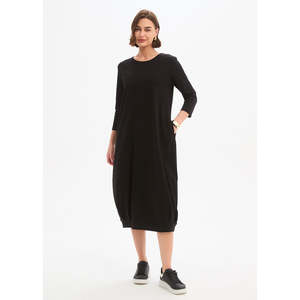 Apparel: Banded Hem Jersey Dress Black