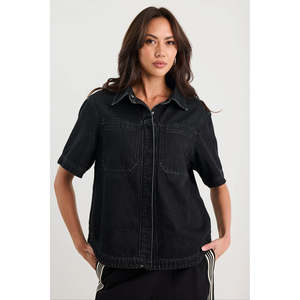 Apparel: Crucial Black Denim Shacket