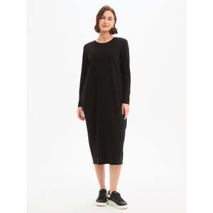 Apparel: Stripe Back Ovoid Dress Black