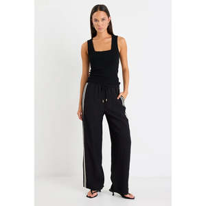 Vibe Black Jacquard Stripe Pant