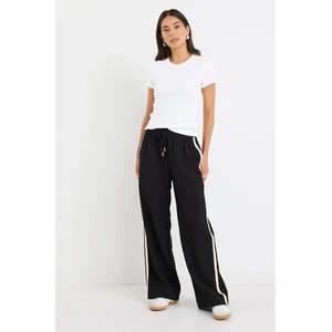 Apparel: Townie Black Matte Stripe Pant