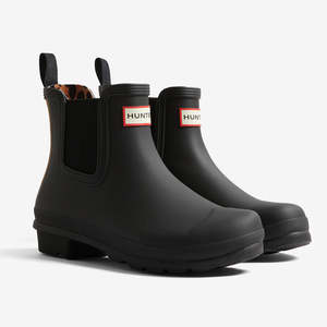 Footwear: Women's Chelsea Leopard Backstrap Boot Black