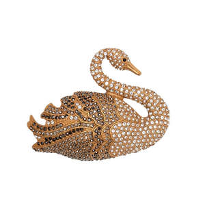 Gilded Swan Brooch