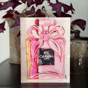 Art Acrylic Block Pink Bow