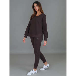 Third Story: Charlette Curve Hem Sweater Truffle