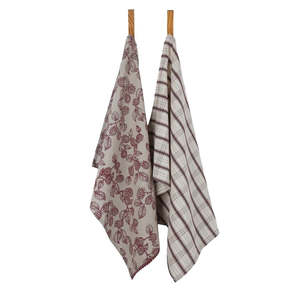 R&H Berry Tea Towel Pack 2 Red