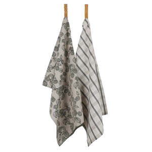 R&H Berry Tea Towel Pack 2 Green