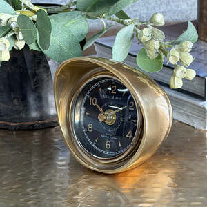 Curved Clock Antique Brass