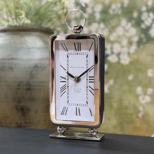 Room Decor: Rectangle Clock Nickel