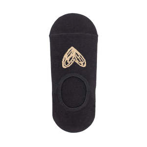 No Show Gold Heart Socks