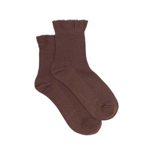 Footwear: Sweet Trim Sock Chocolate