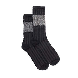 Rhinestone Veil Sock