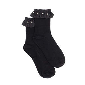 Footwear: Pleated Pearl Frill Sock