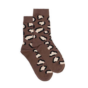 Footwear: Mocha Leopard Sock