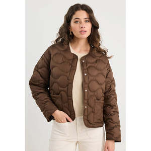 Premium Chocolate Down Filled Quilted Puffer Jacket