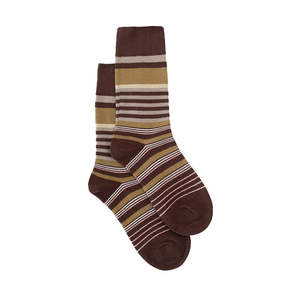 Socks: Khaki & Choc Stirpe Socks