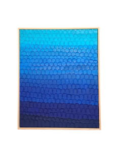 Stunning Blue Canvas Sculpting Painting