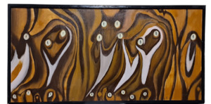 Frontpage: Abstract Penguin Art: Warmth & Community in Acrylic