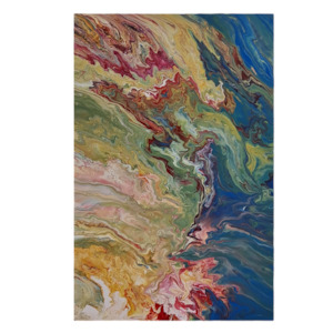 Frontpage: Large Acrylic Pour Painting: Colorful Abstract Art (24 x 36)