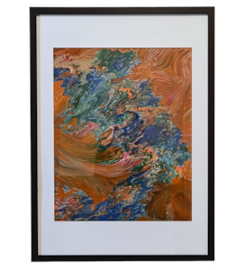 Frontpage: Acrylic Painting with Warm Tones & Silver Accents | Wood Frame Art