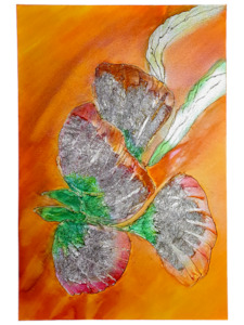 Textured Floral Painting - Handmade Wall Art, Vibrant Colors