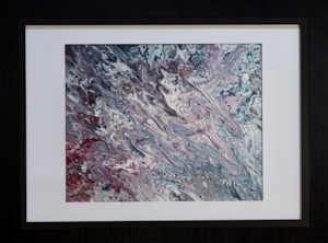 Acrylic Pour Painting, Modern Frame | Bold Color Palette